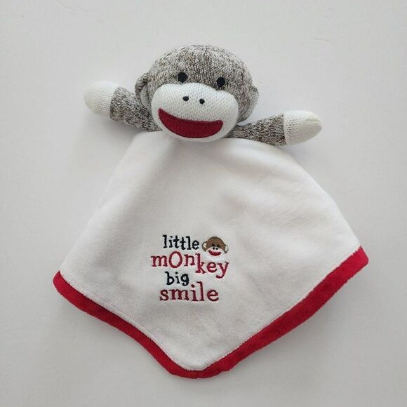 Baby Starters Sock 13" Monkey Rattle Lovey & Security Blanket Little Big Smile - Picture 1 of 8